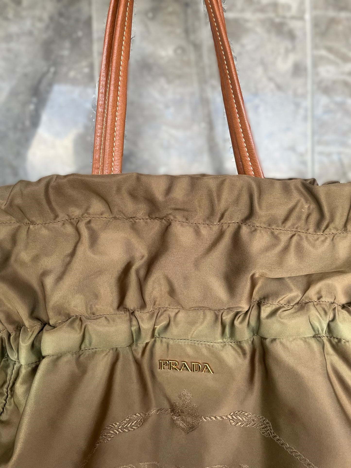 Prada Tessuto Drawstring Nylon  Tote Bag