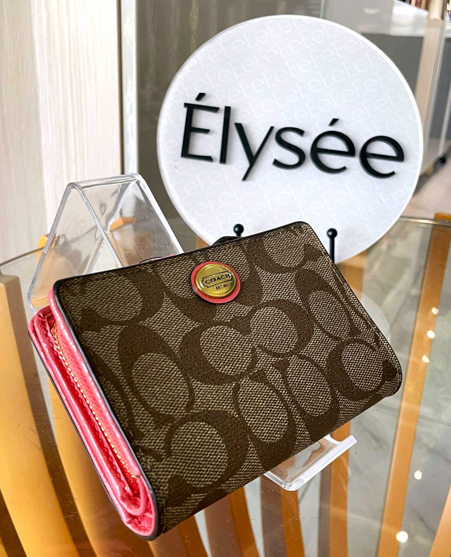Coach Signature Monogram Canvass Wallet
