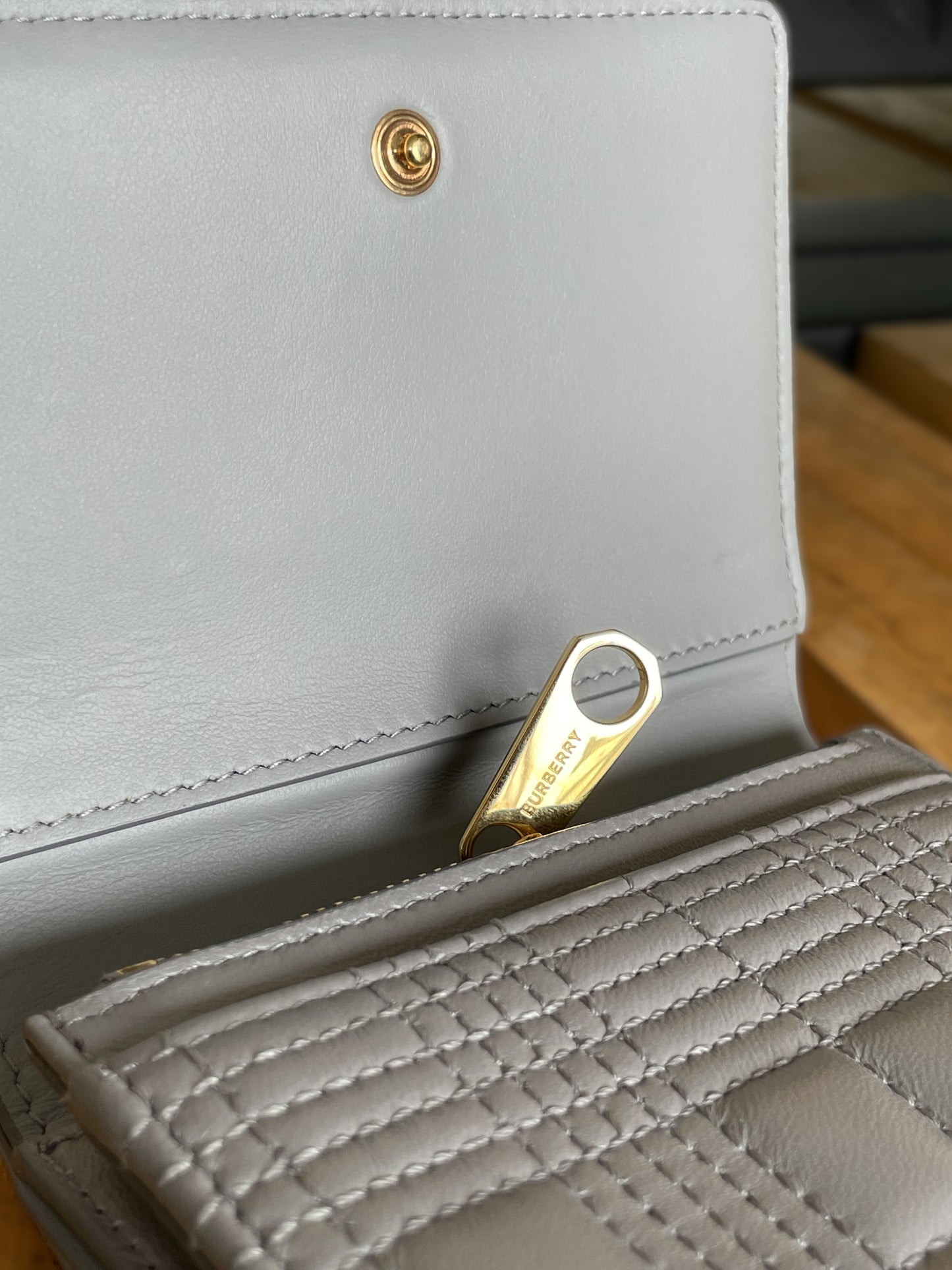 Burberry Gray Tri-Fold Wallet