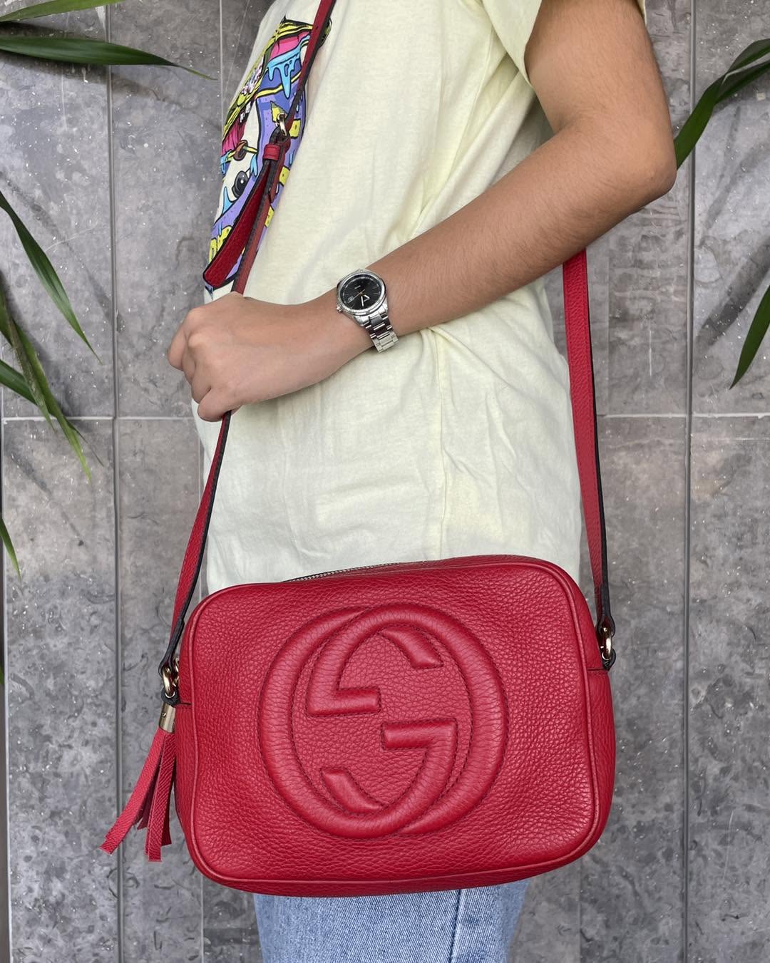 Gucci Red Soho Disco Crossbody Bag