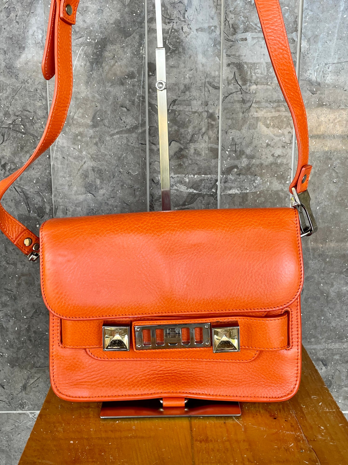 Proenza Schouler Orange leather PS11 Mini Classic Shoulder Bag