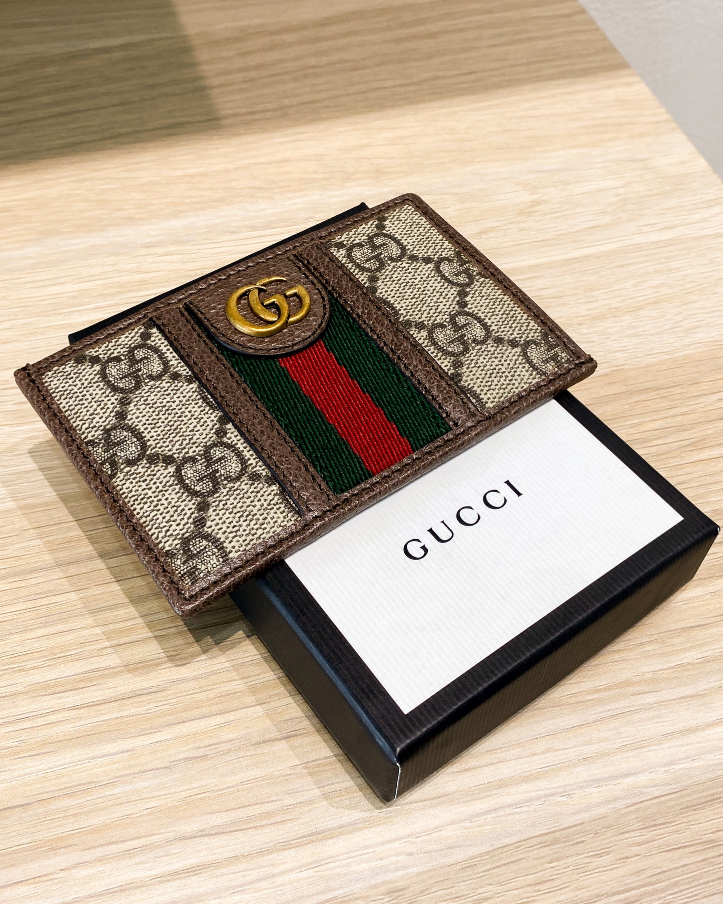 Gucci Web Canvas Card Holder