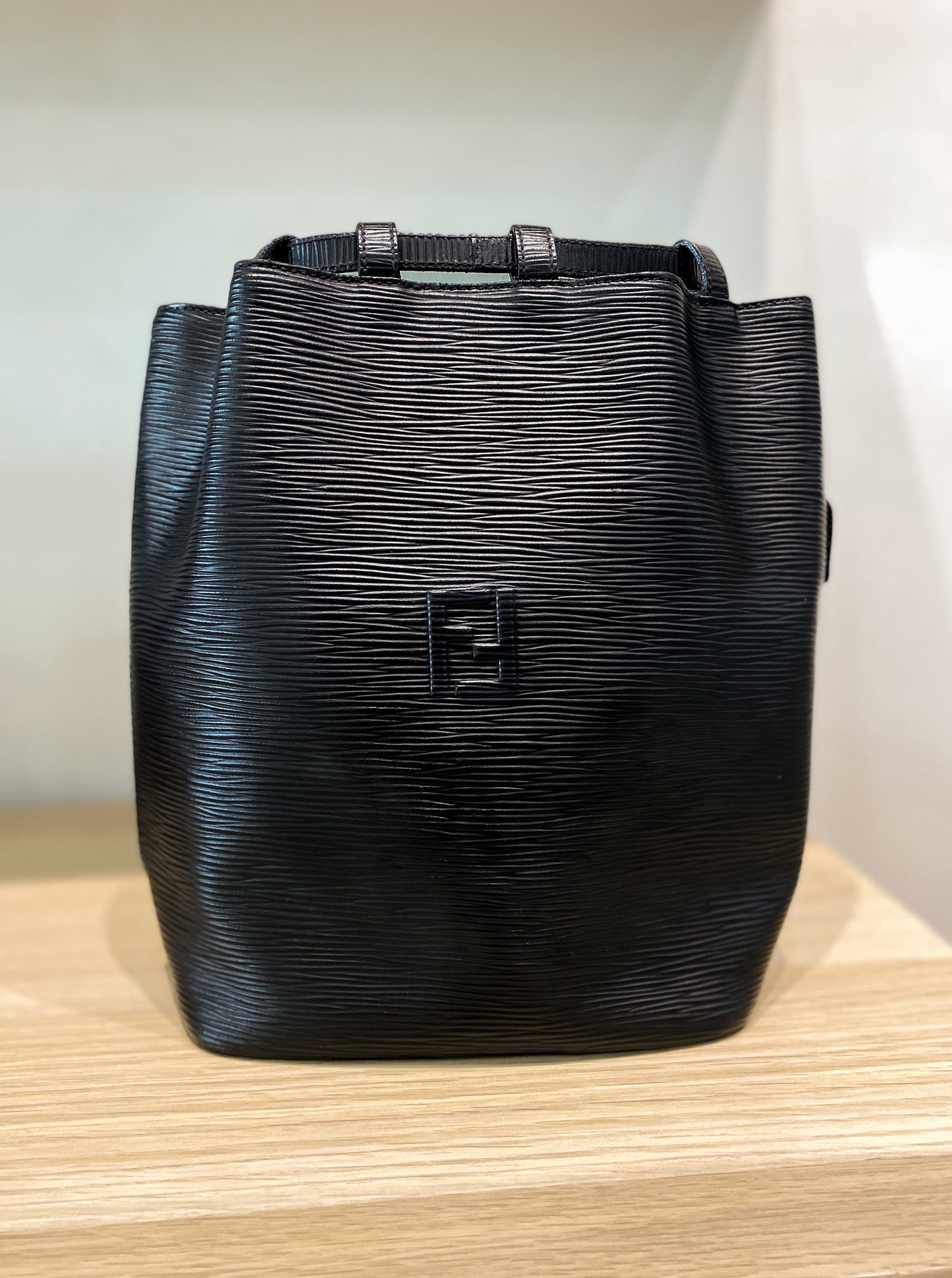 Fendi Black Bucket Epi Leather