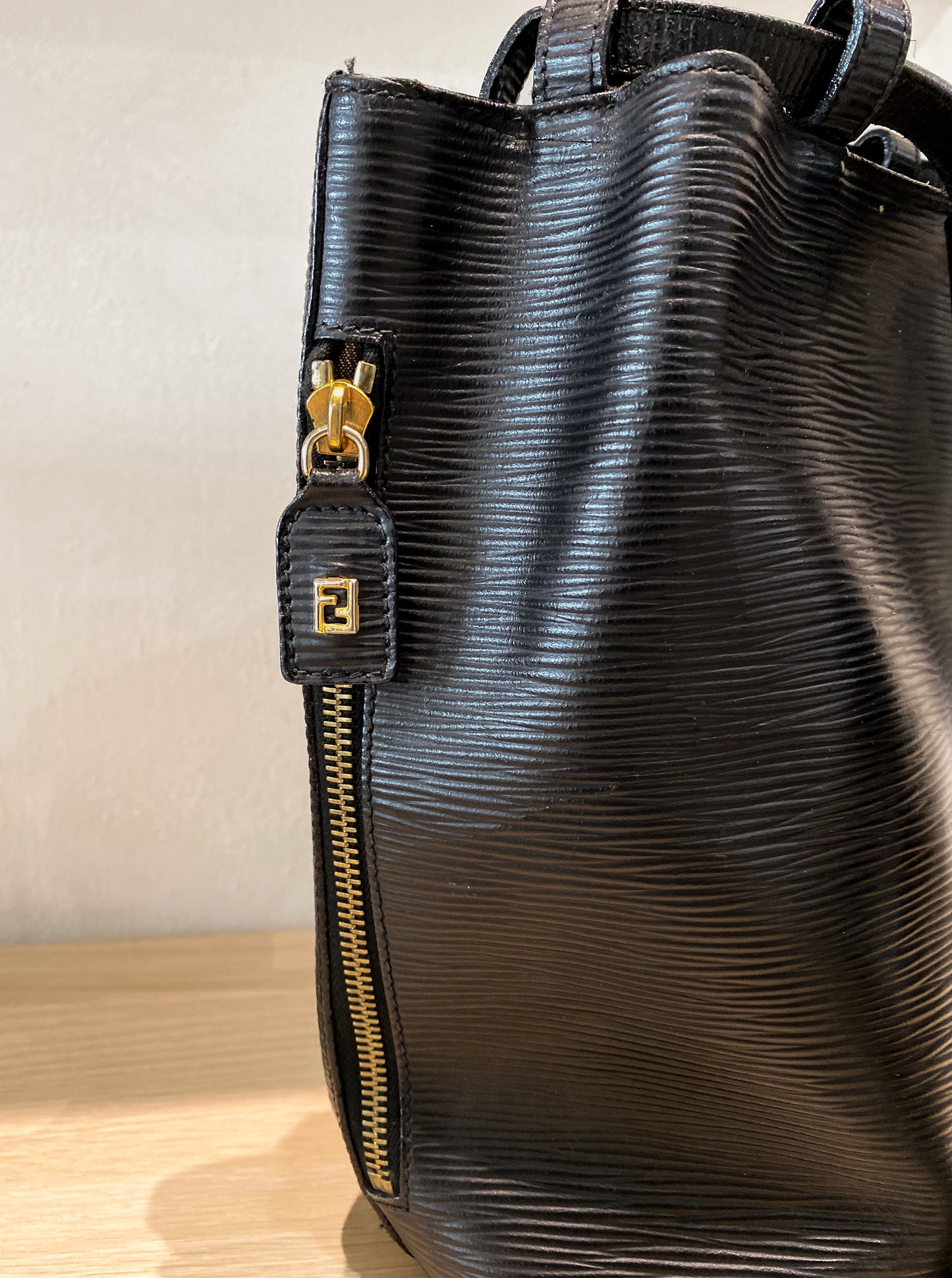 Fendi Black Bucket Epi Leather