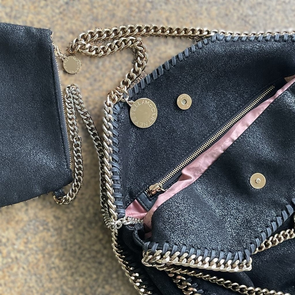 Stella McCartney Black Falabella Fold-Over Tote Bag