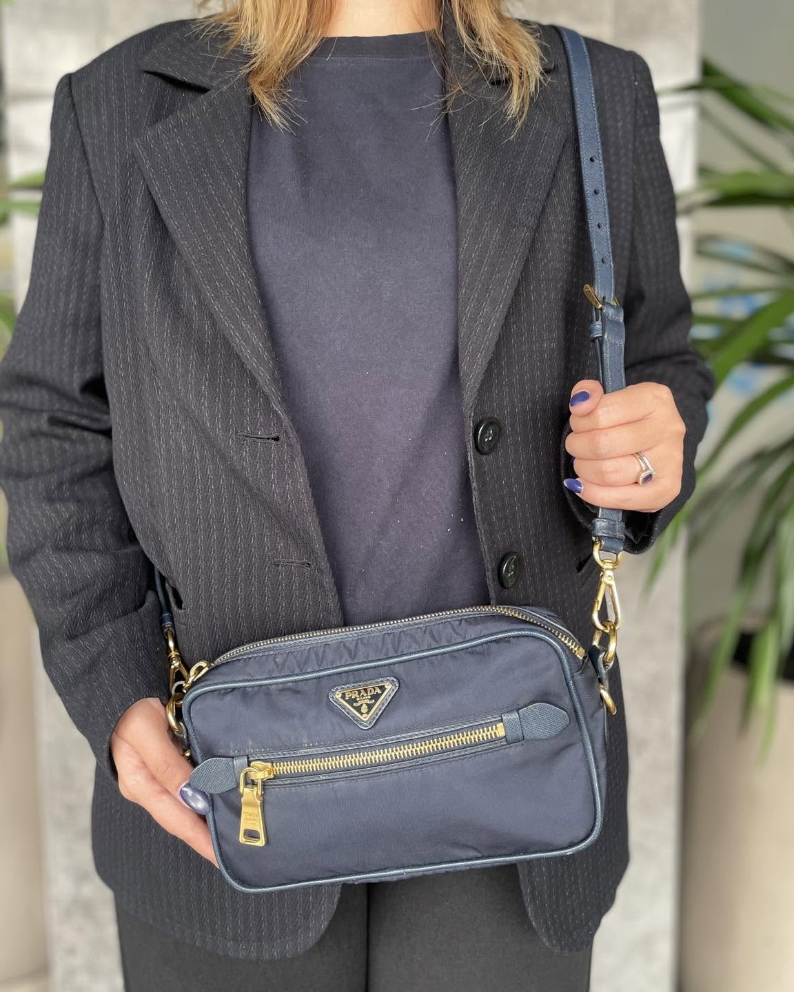 Prada Blue Camera Sling Bag