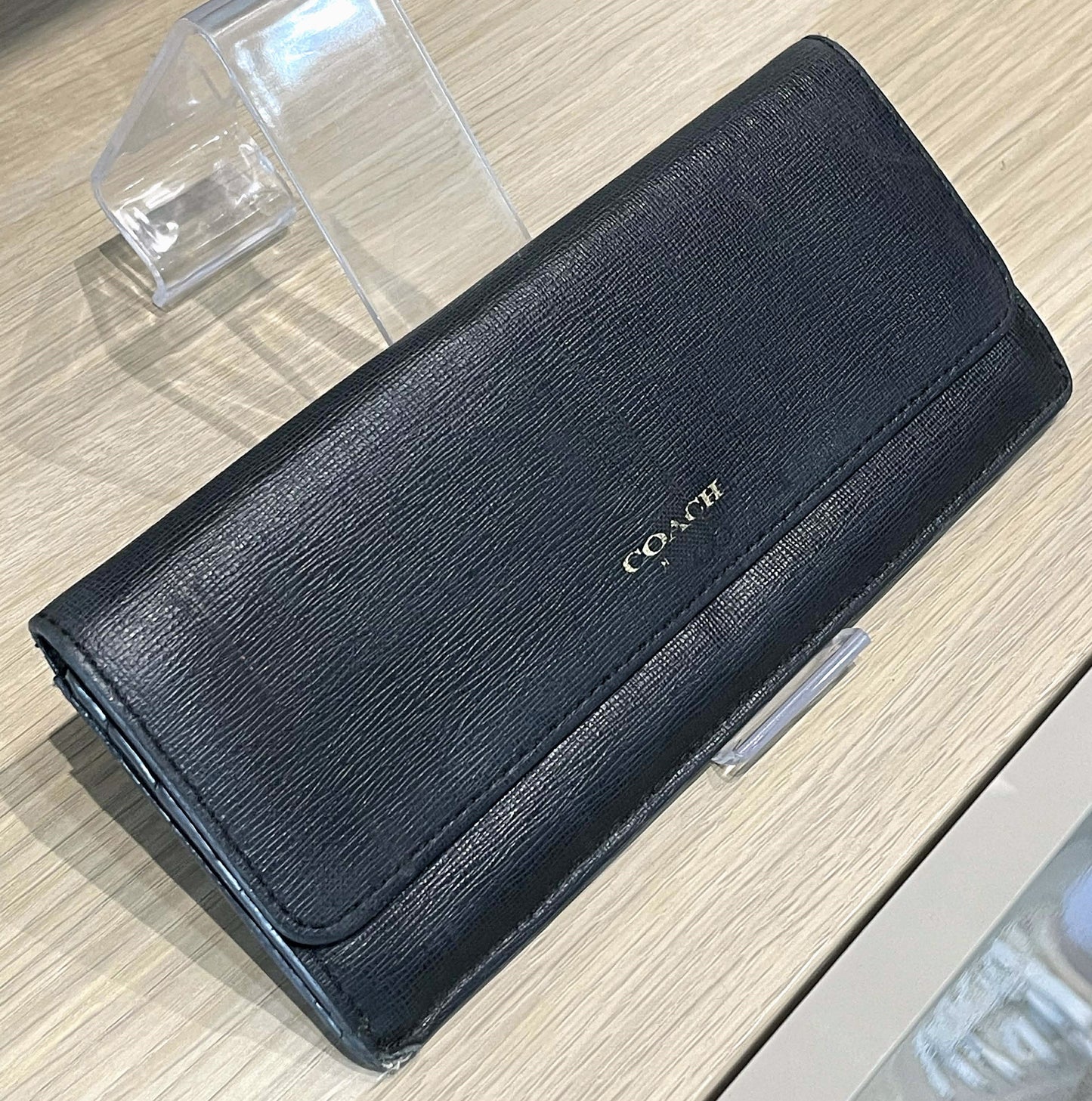 Coach Long Snap Saffiano Leather