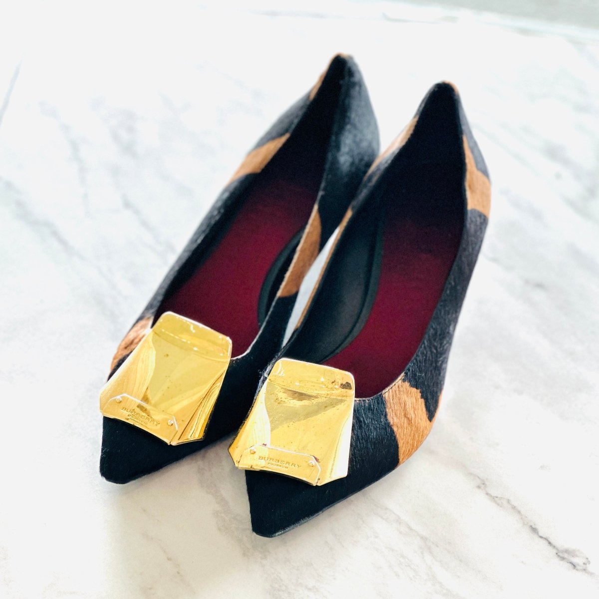 BURBERRY Animal Hair Slim Wedge, Size 9 - Elysee PH