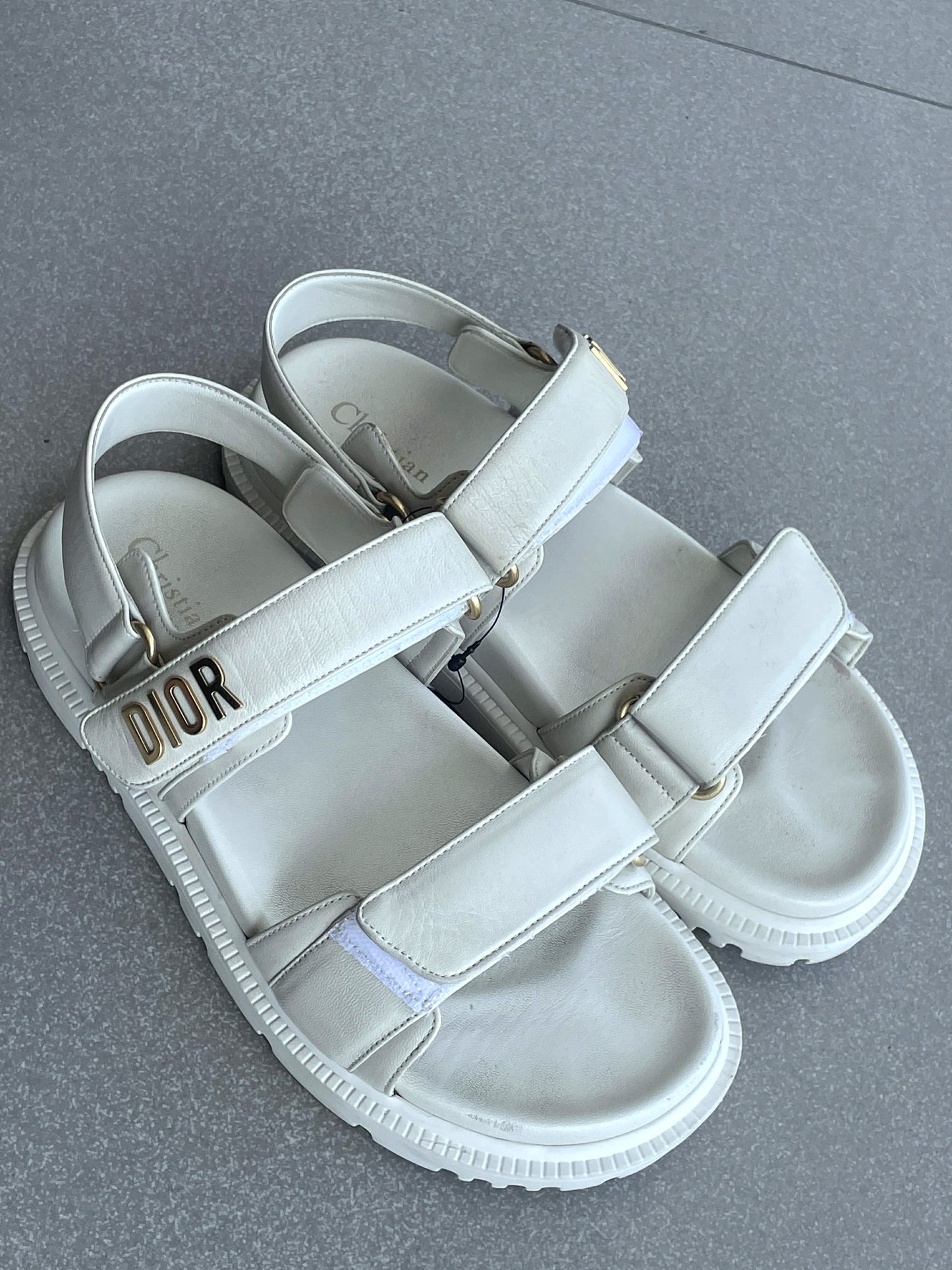 Dioract Sandal in White Lamb Skin US 37.5