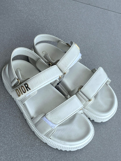 Dioract Sandal in White Lamb Skin US 37.5
