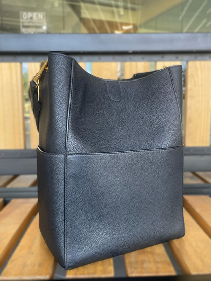 Celine Seau Sangle Black Bucket Bag