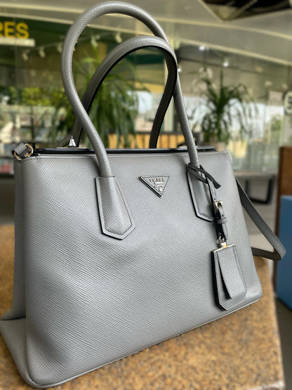 Prada Grey Twin  tote Bag