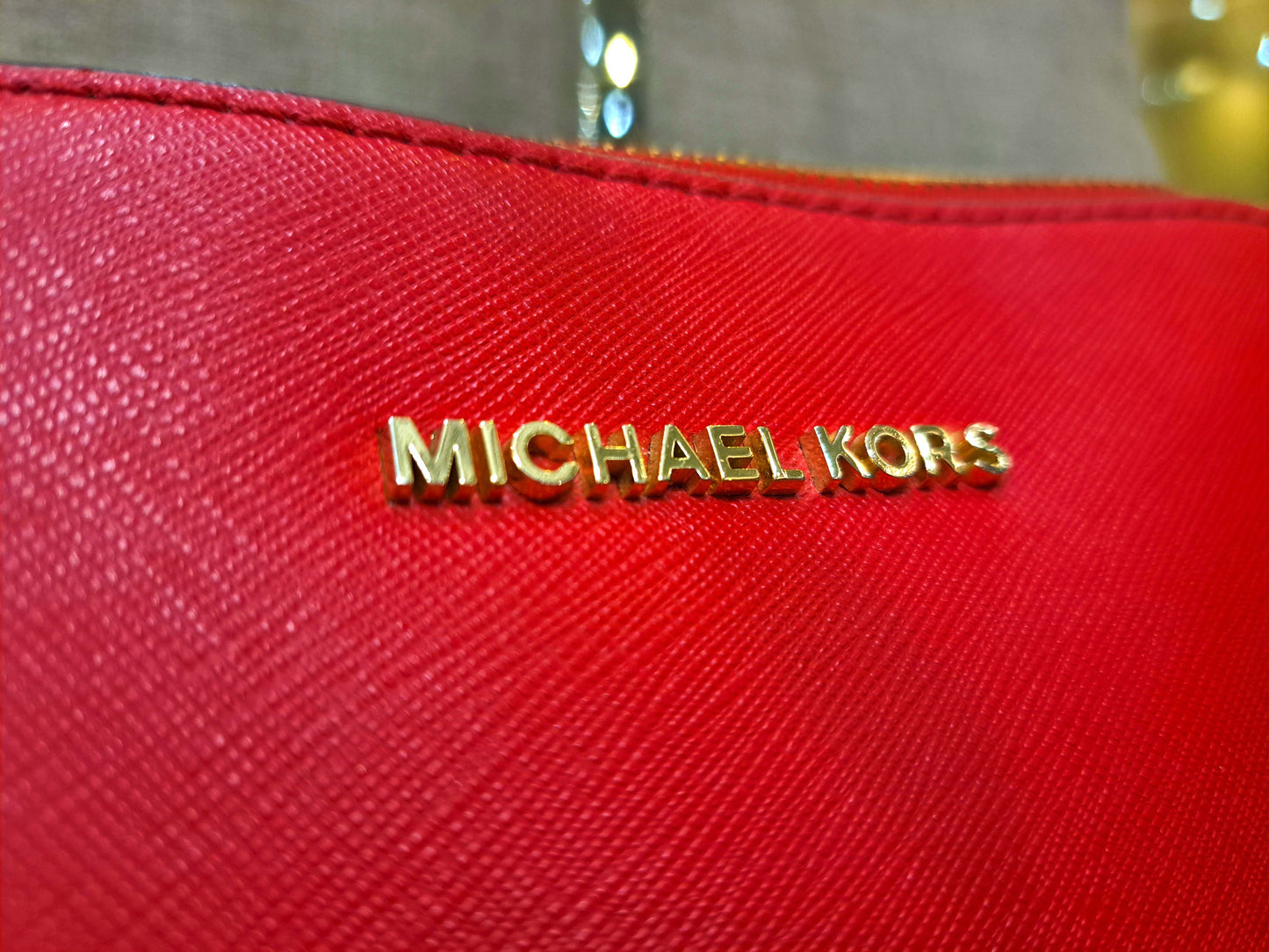 Michael Kors Women's Red Cindy Large Calf-Leather Cross-Body Bag