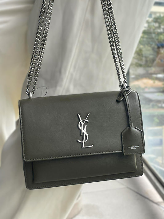 YSL Sunset Bag Olive Green