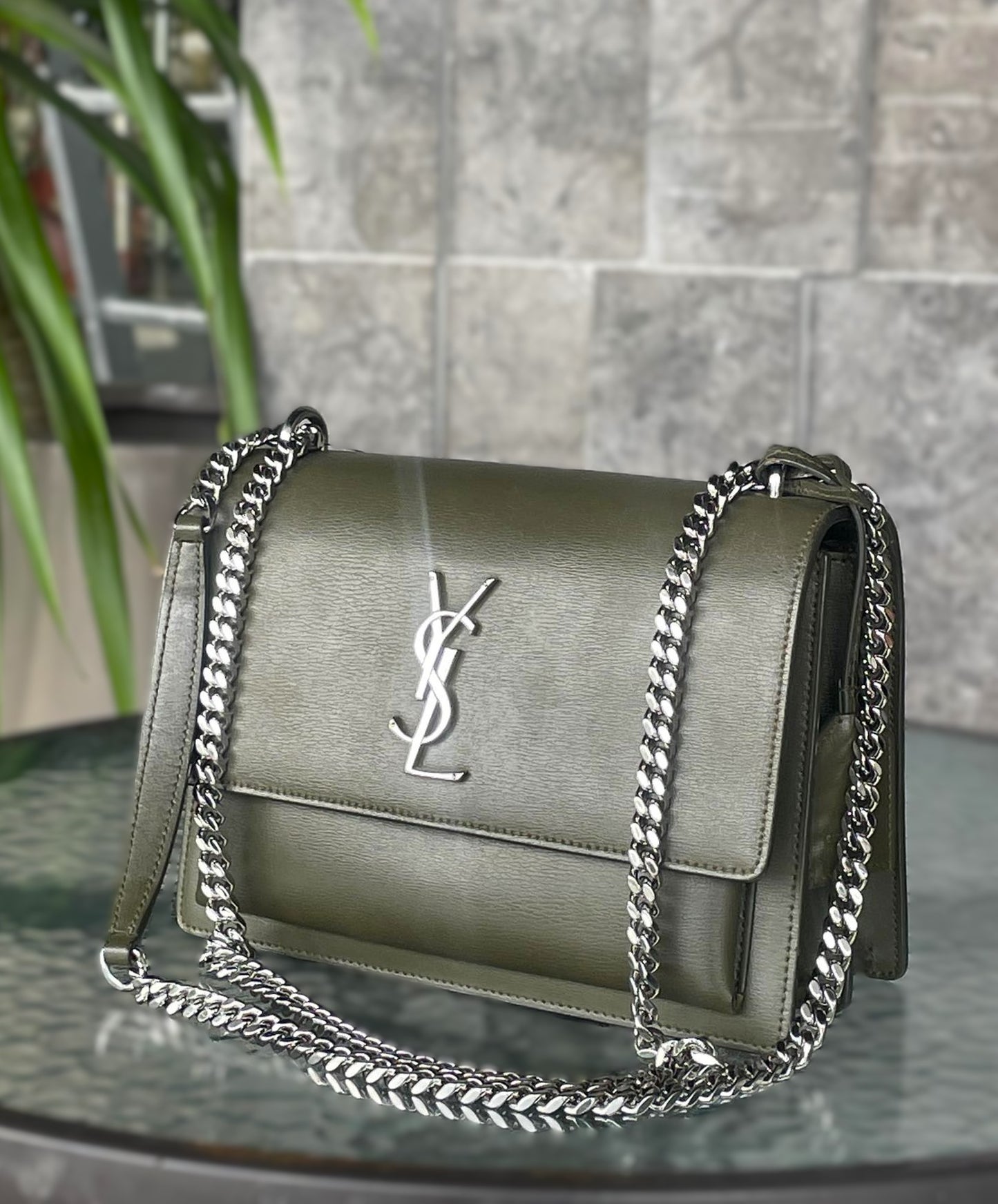 YSL Sunset Bag Olive Green