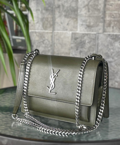 YSL Sunset Bag Olive Green