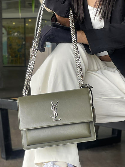 YSL Sunset Bag Olive Green