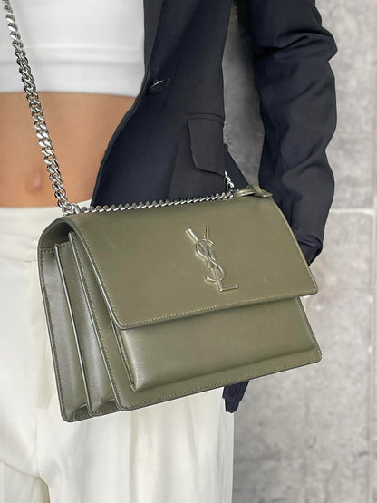 YSL Sunset Bag Olive Green