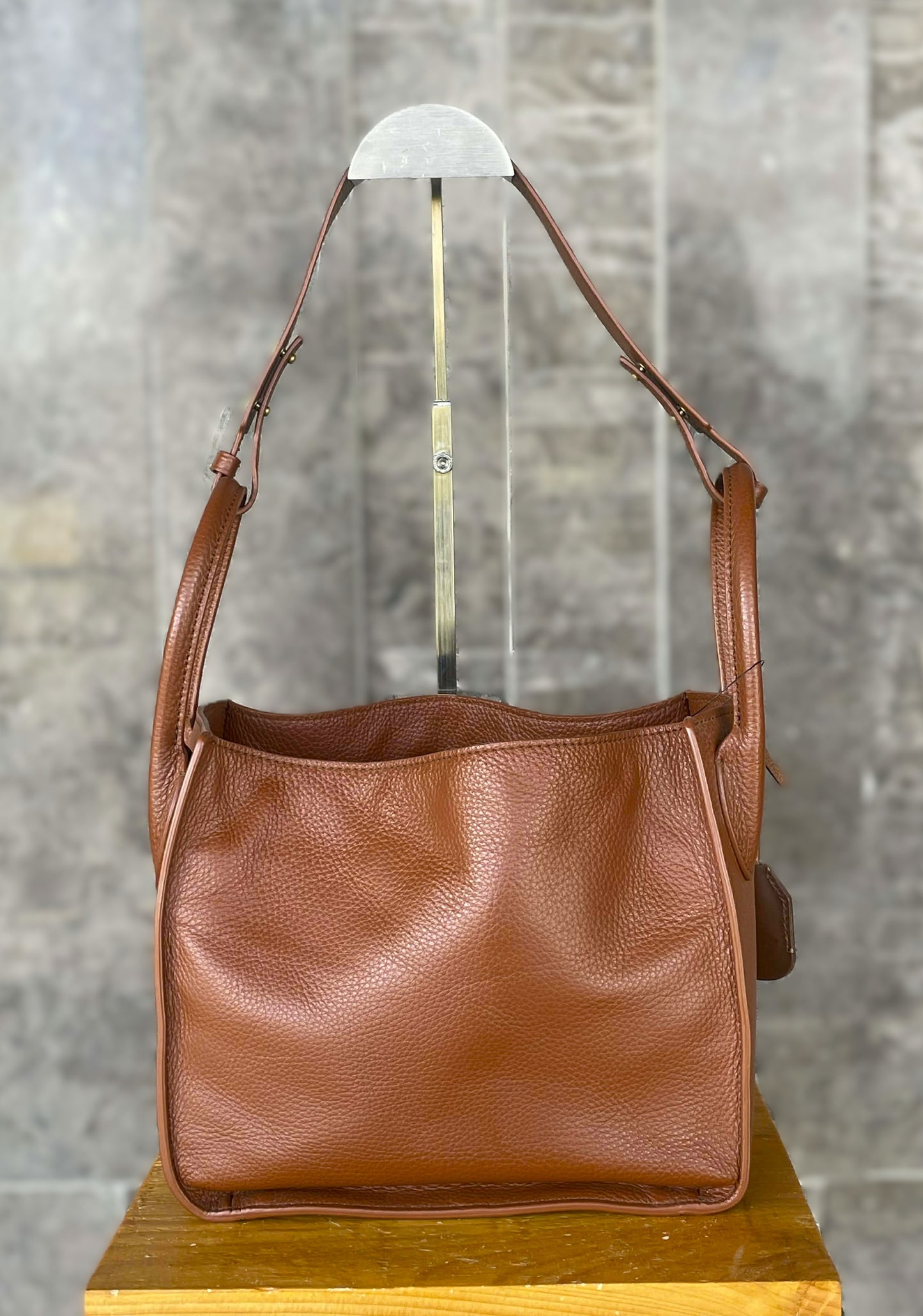 Rabeanco Dark Camel Top Handle Bag