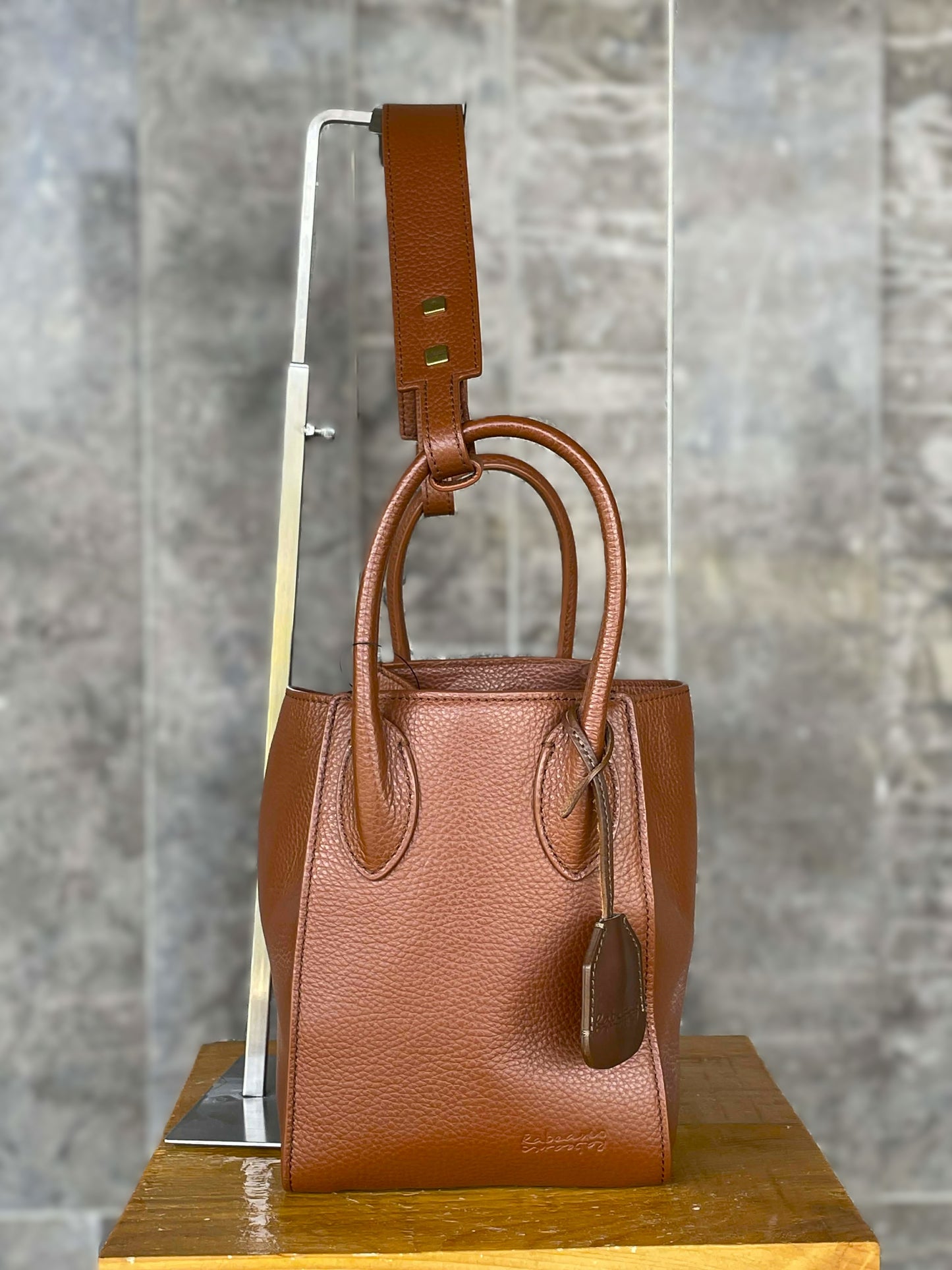 Rabeanco Dark Camel Top Handle Bag
