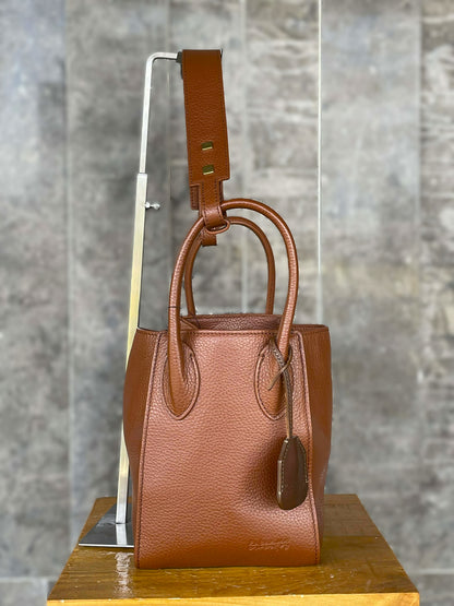 Rabeanco Dark Camel Top Handle Bag