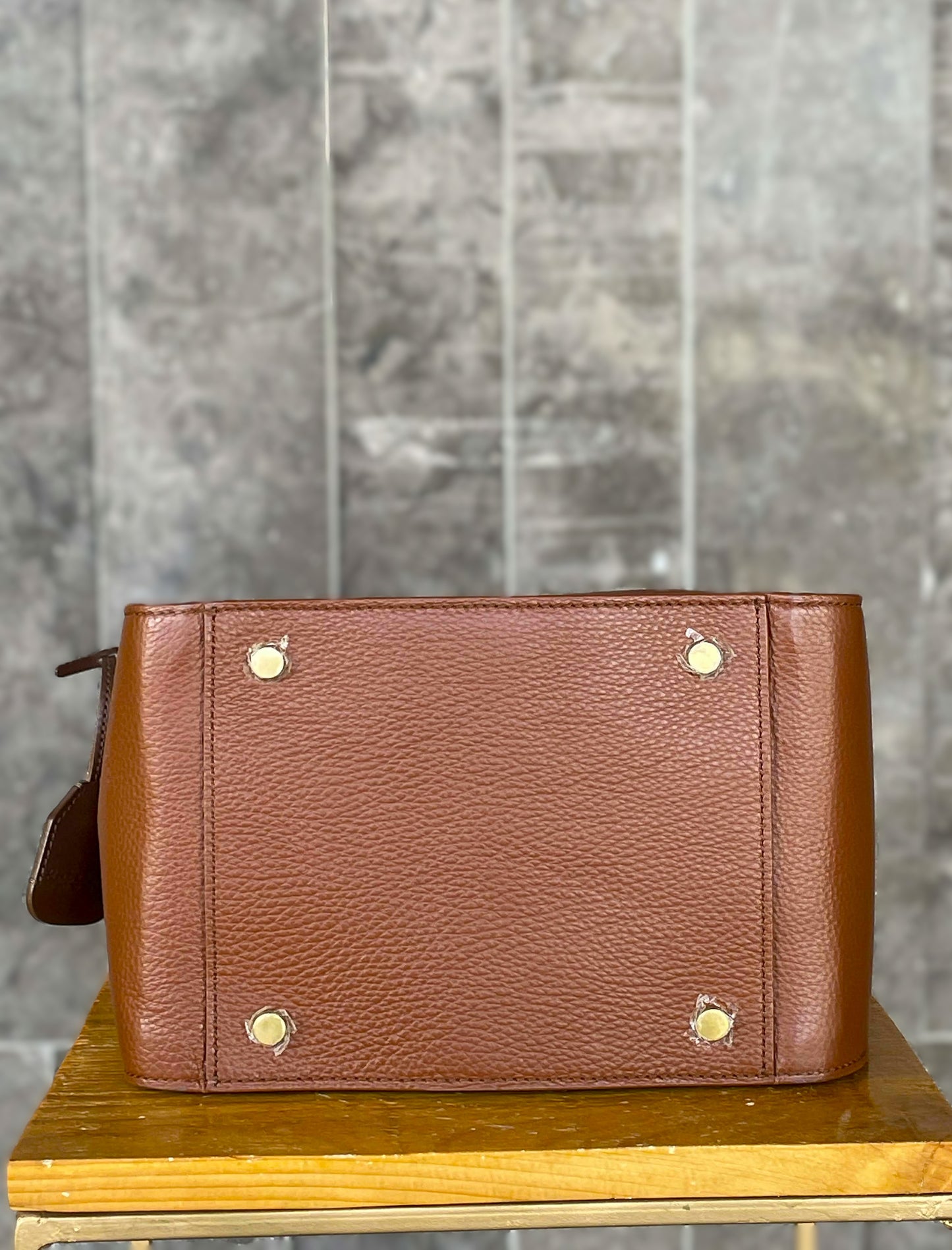 Rabeanco Dark Camel Top Handle Bag