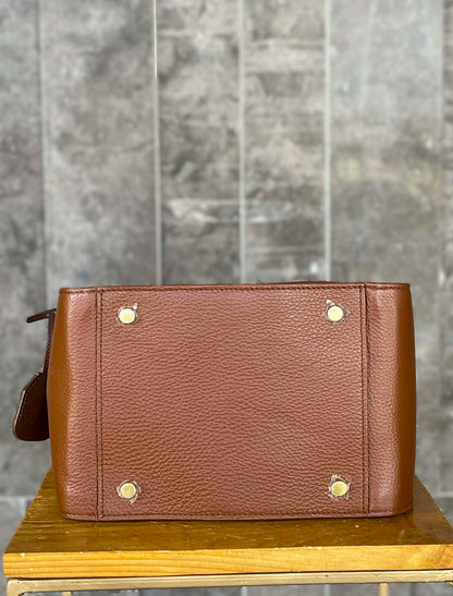 Rabeanco Dark Camel Top Handle Bag