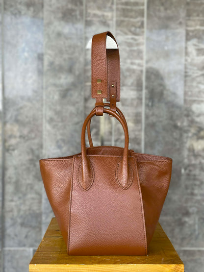 Rabeanco Dark Camel Top Handle Bag