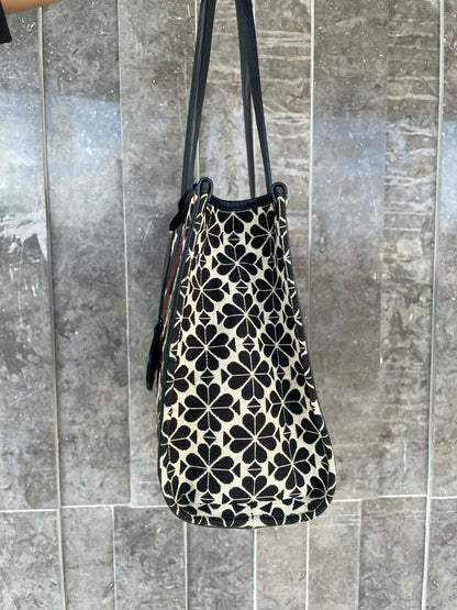Kate Spade Flower Jacquard Stripe Black Bag