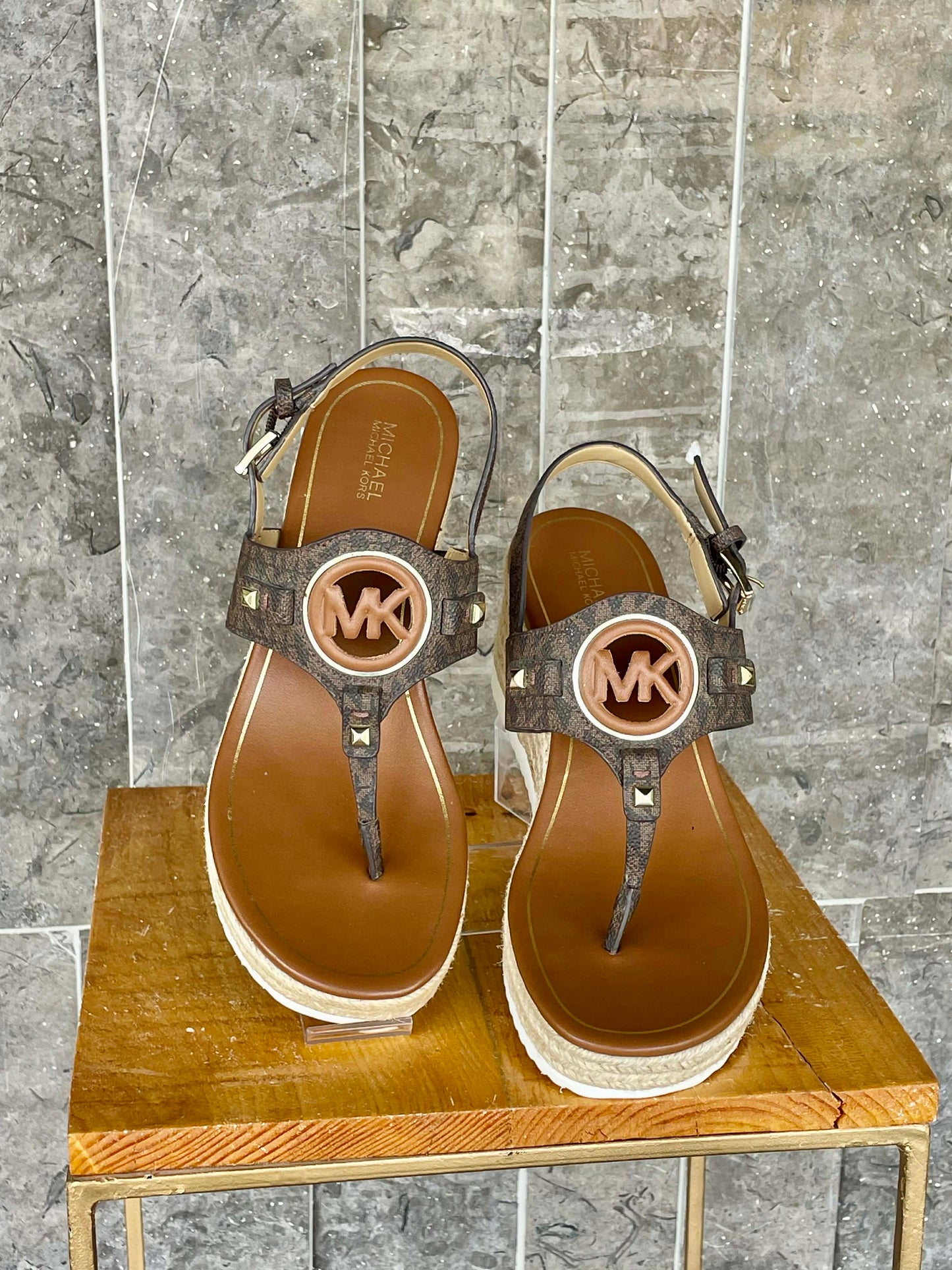 Michael kors Signature Logo Wedge Sandal Size 8