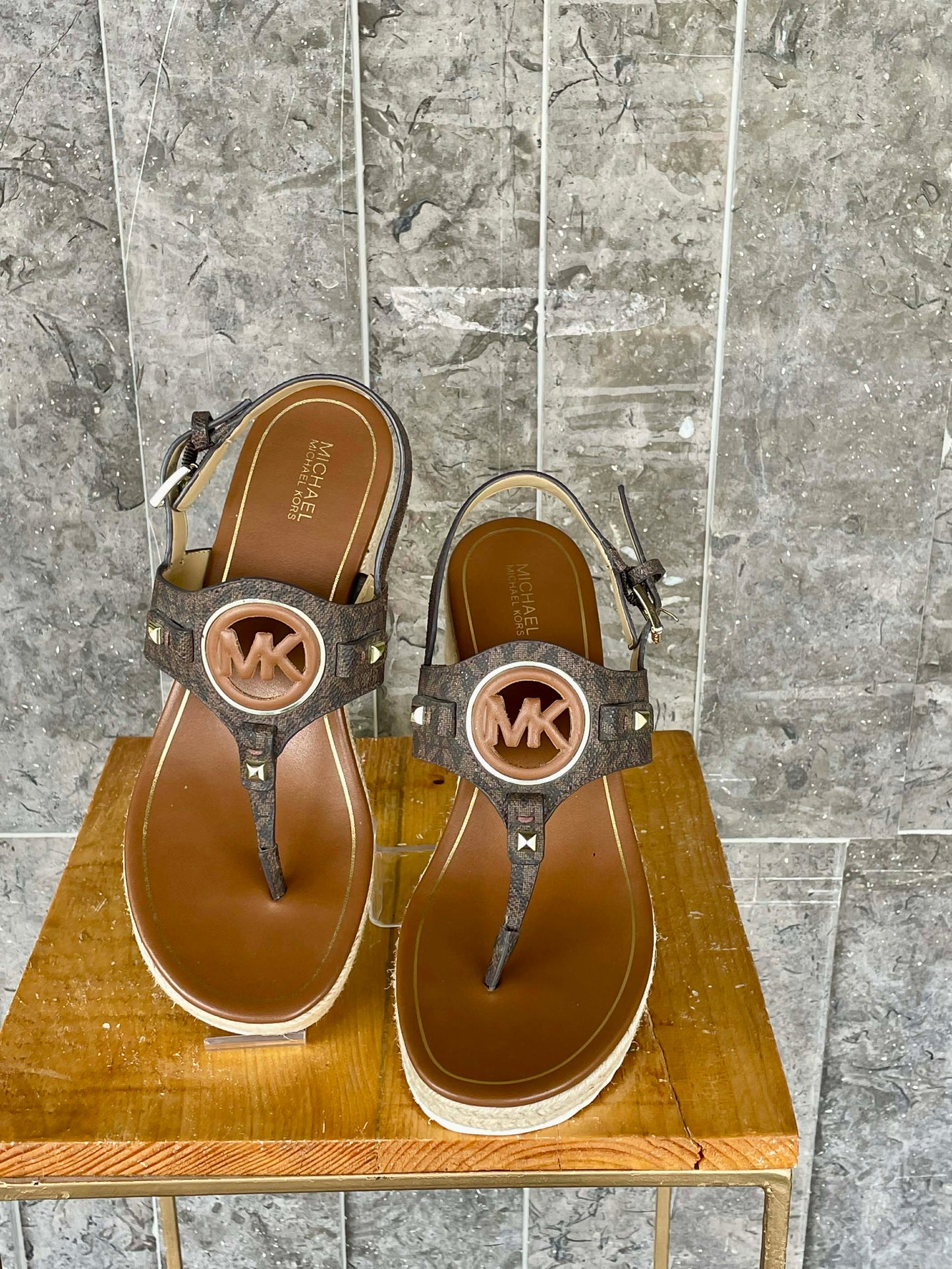 Michael kors Signature Logo Wedge Sandal Size 8