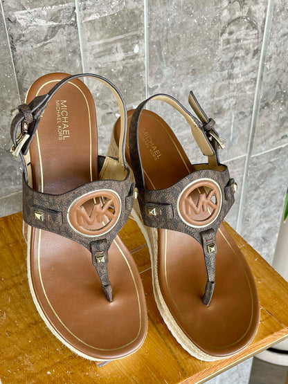 Michael kors Signature Logo Wedge Sandal Size 8