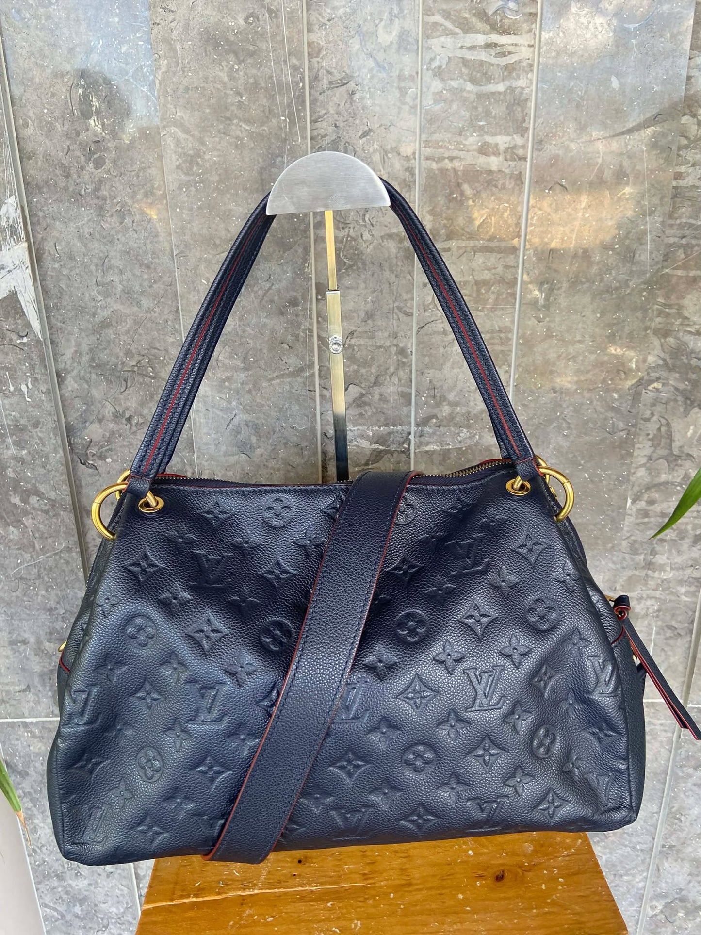 Louis Vuitton  Bleu Infini monogram Empreinte Leather Ponthieu Pm