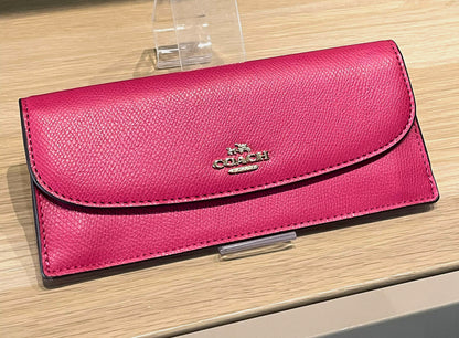 Coach Crossgrain Leather Slim Envelope in Pink