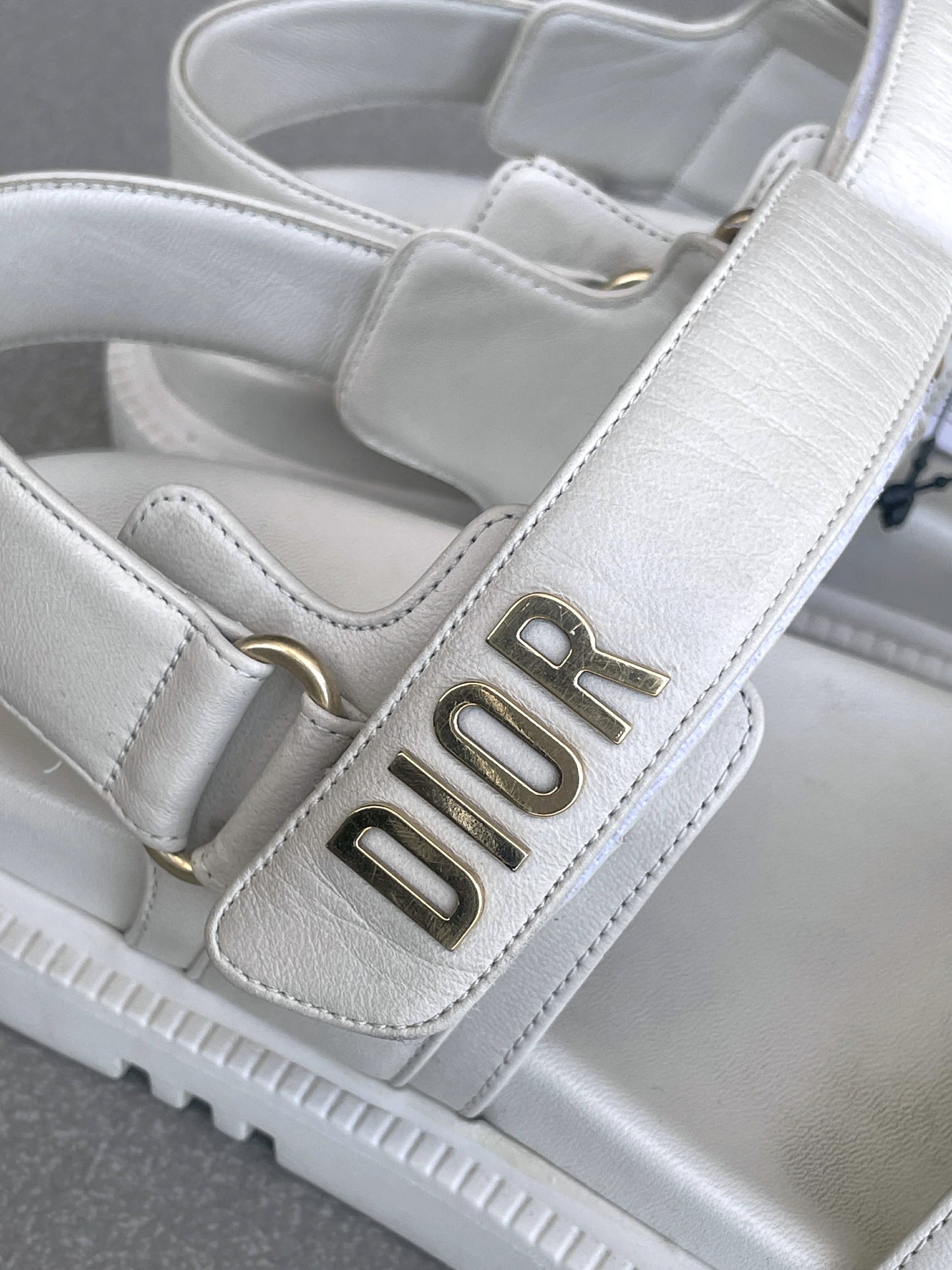 Dioract Sandal in White Lamb Skin US 37.5