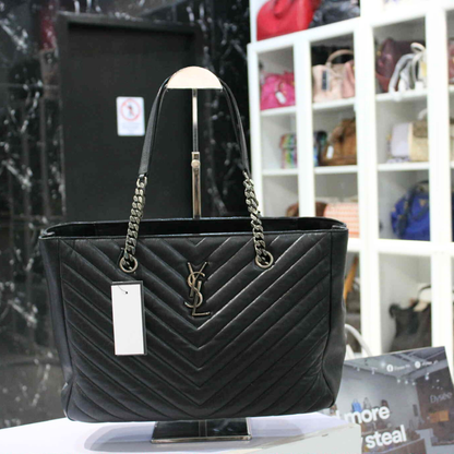 YSL Cabas Matelasse Chevron Tote