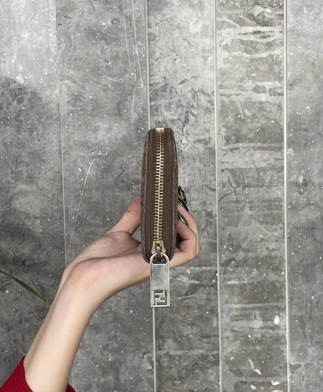 Fendi Zucchino Forever Zip Around Wallet