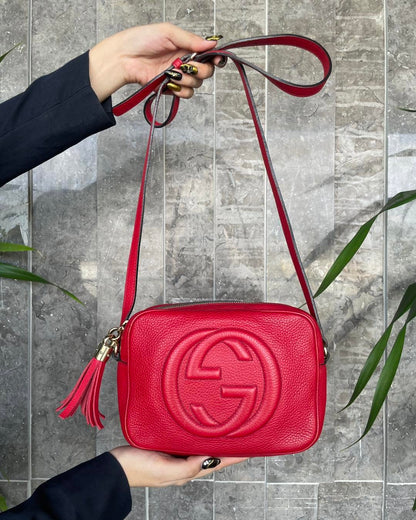 Gucci Red Soho Disco Crossbody Bag