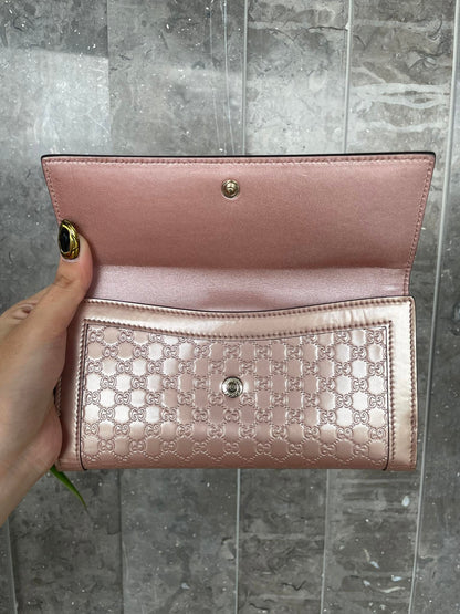 Gucci Pink Guccissima Embossed Patent Leather