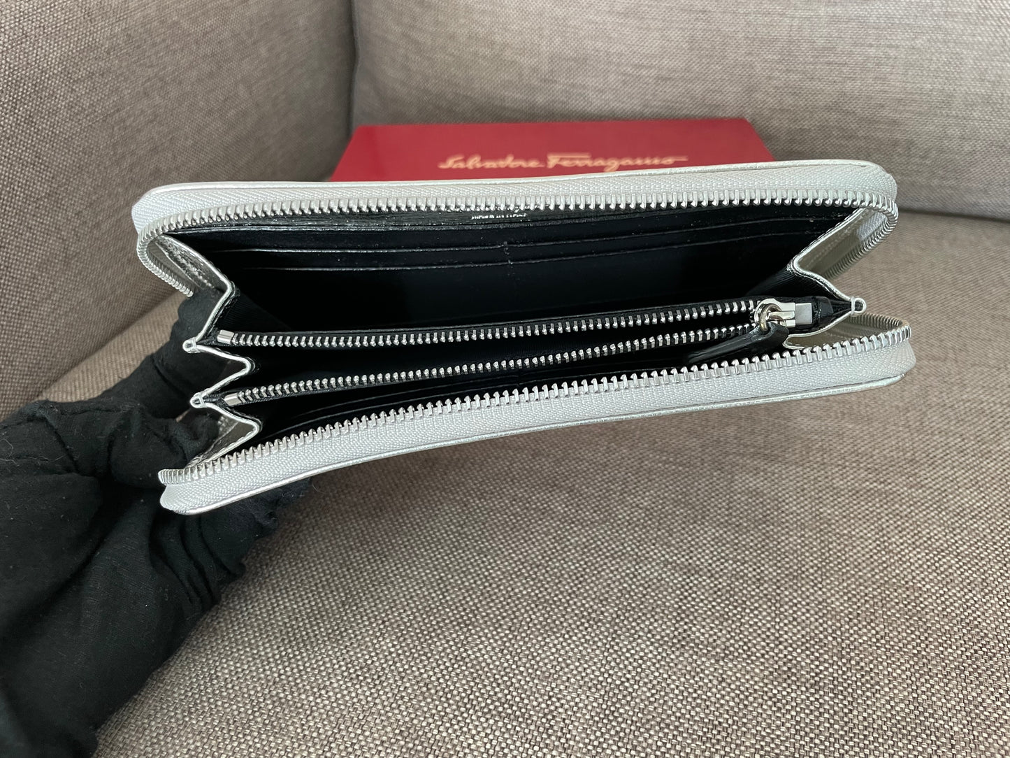 Salvatorre Ferragamo Silver Wallet