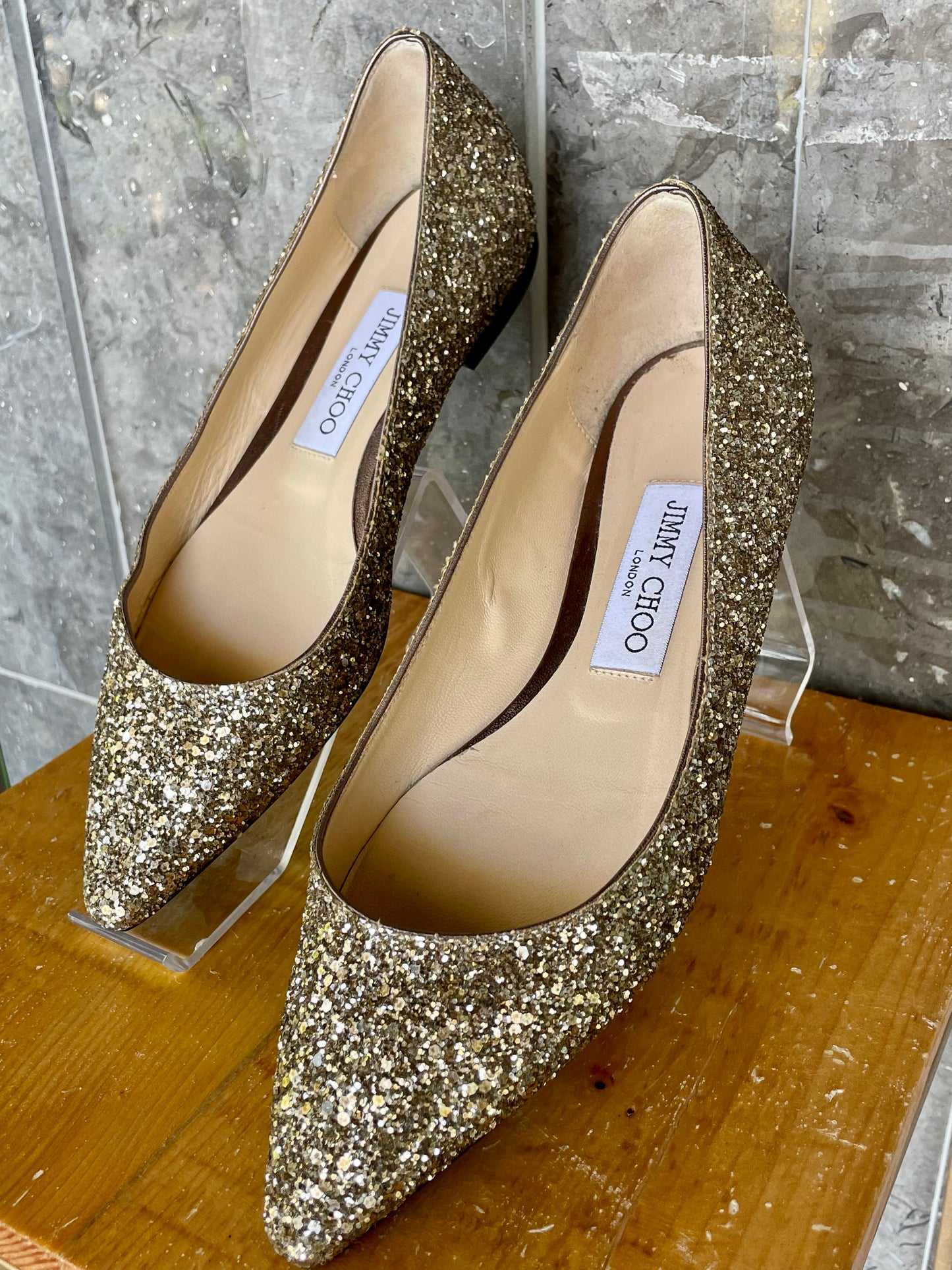 Jimmy Choo Romy Glitter Pumps Size 36