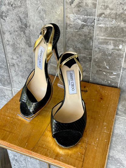 Jimmy Choo Black Python Size 37