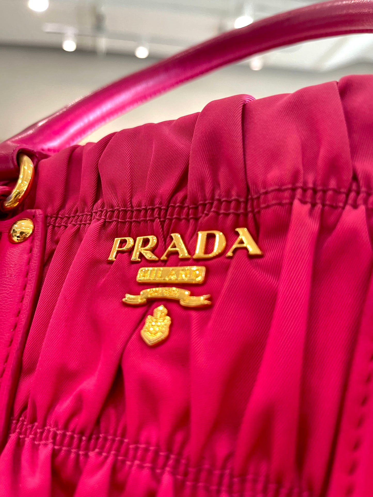 Prada Pink Tessuto Gaufre Satchel
