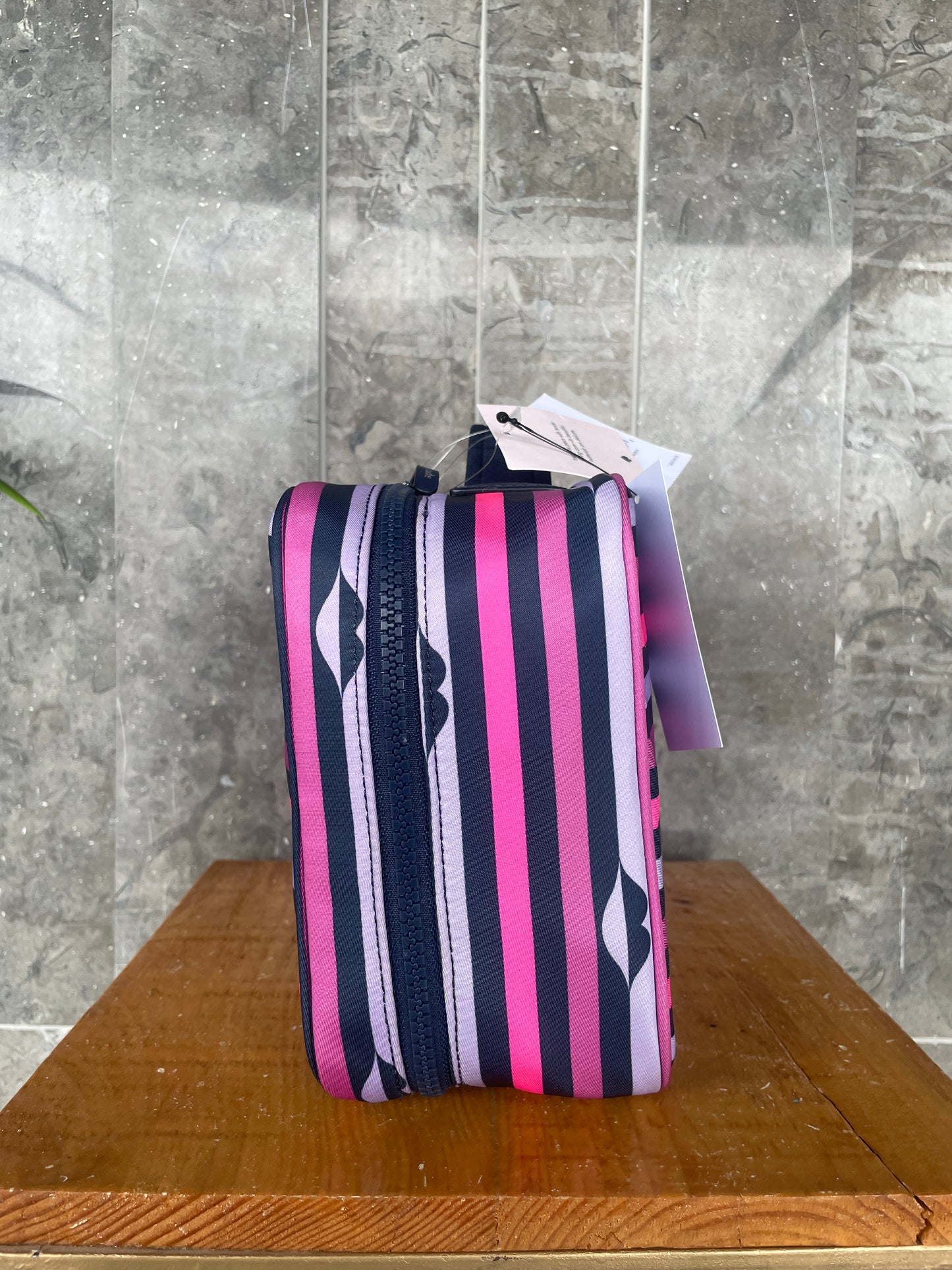 Kate Spade Jae Nylon Lip Print Travel Cosmetic Case Bag