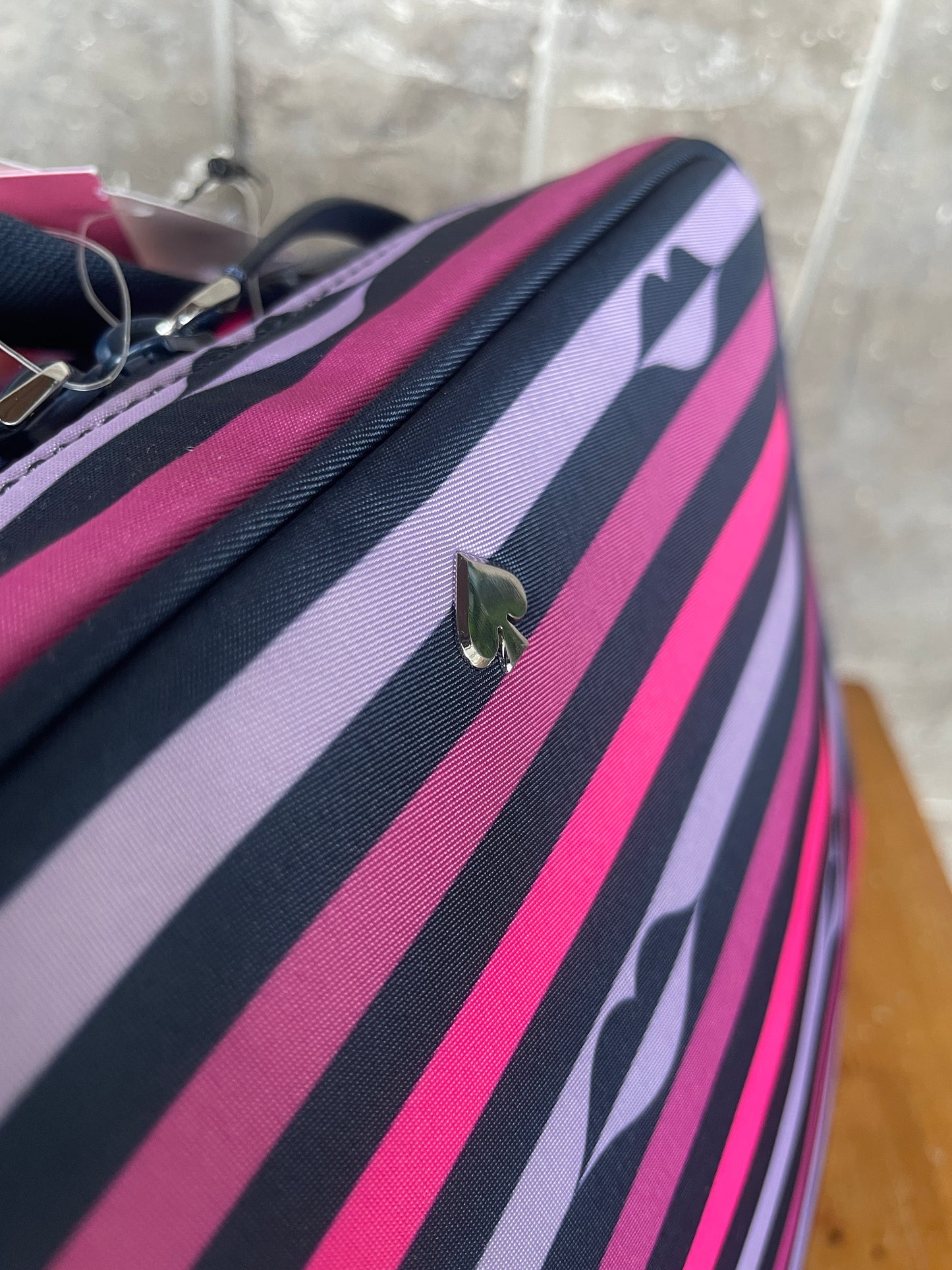 Kate Spade Jae Nylon Lip Print Travel Cosmetic Case Bag
