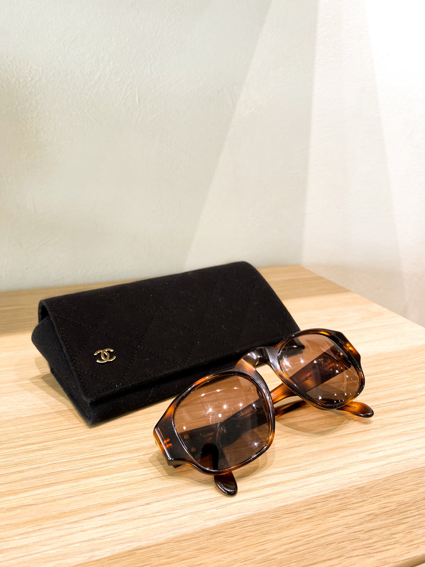 Chanel Sunglasses Brown Gold