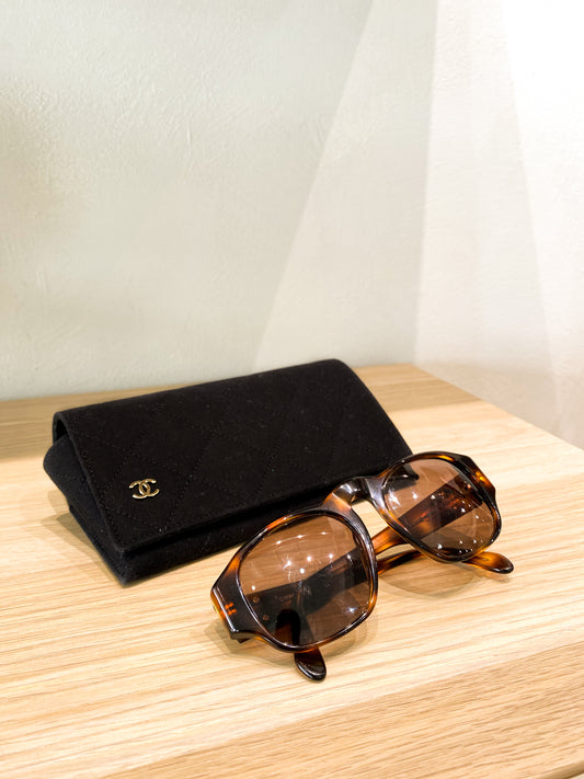 Chanel Sunglasses Brown Gold