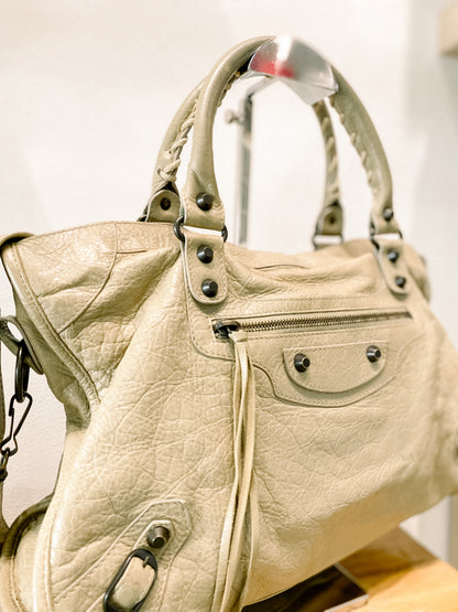 Balenciaga Beige Leather