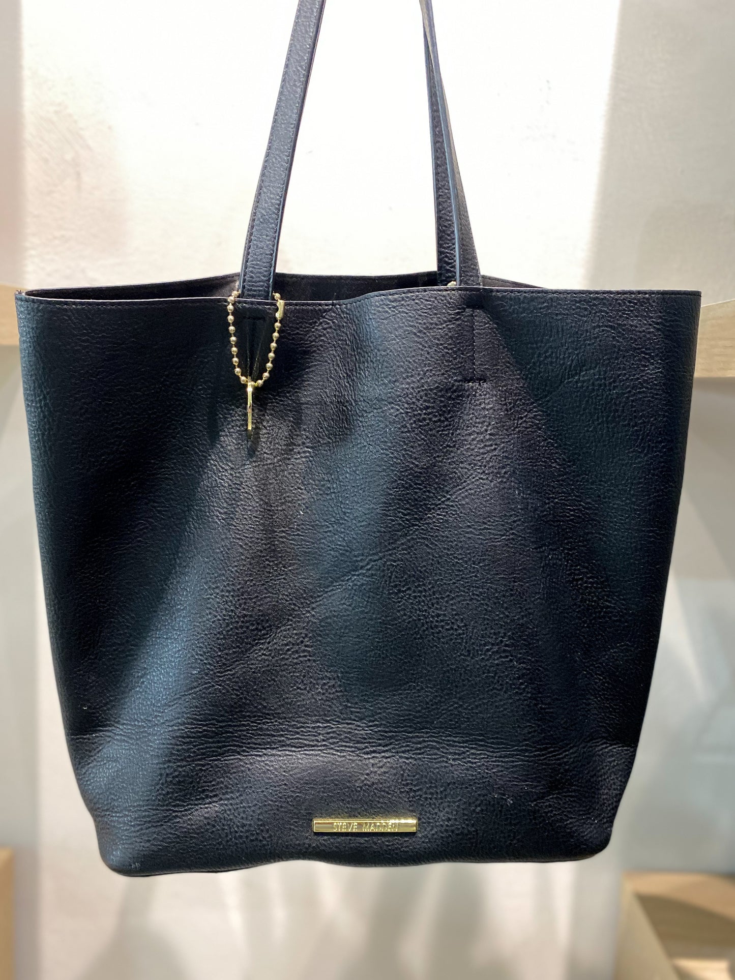 Steve Madden Pebbled Faux Leather Open Tote Bag