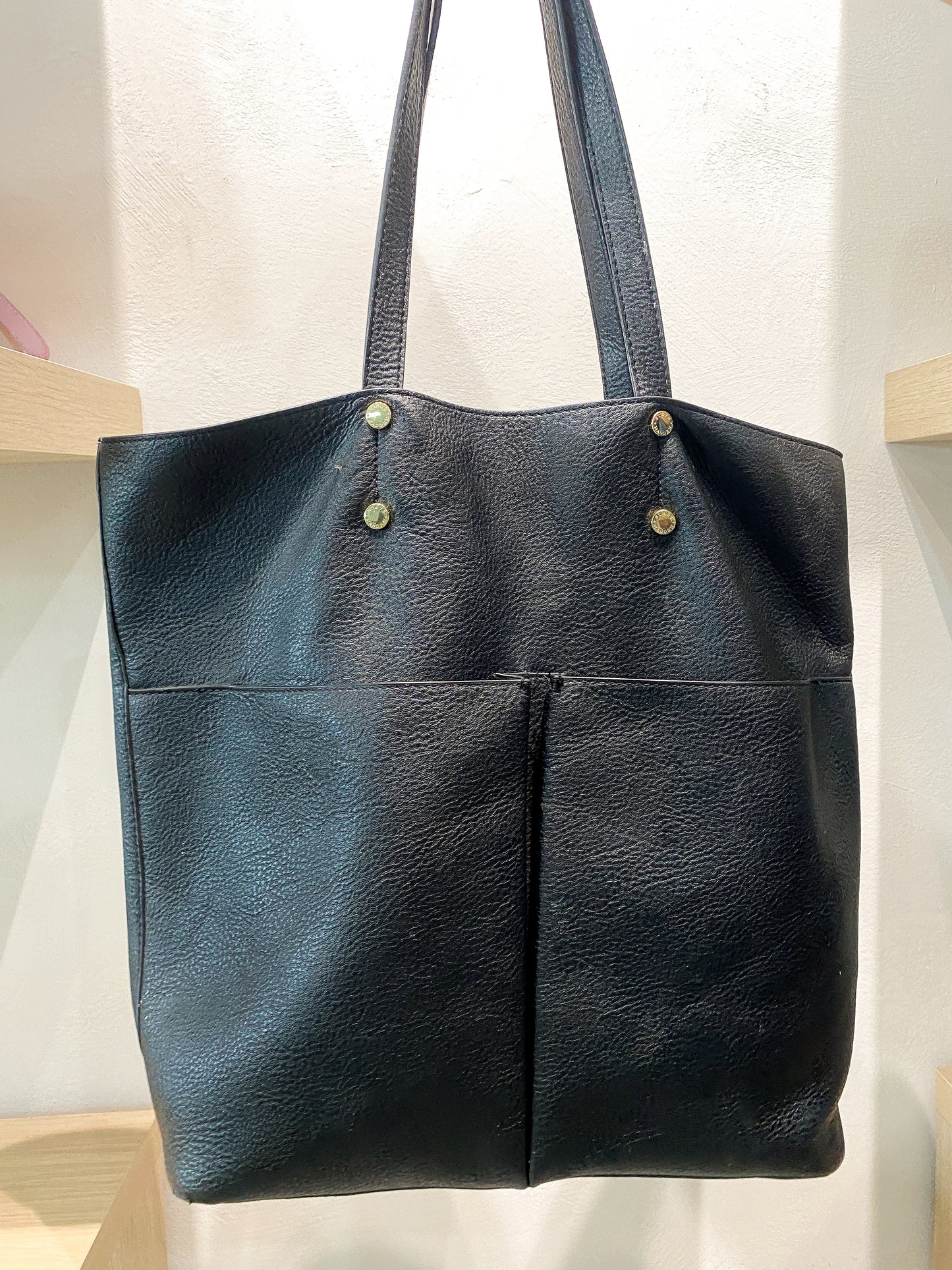Steve Madden Pebbled Faux Leather Open Tote Bag